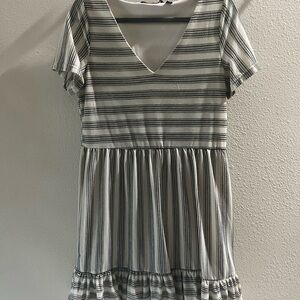 Striped V-Neck Dress